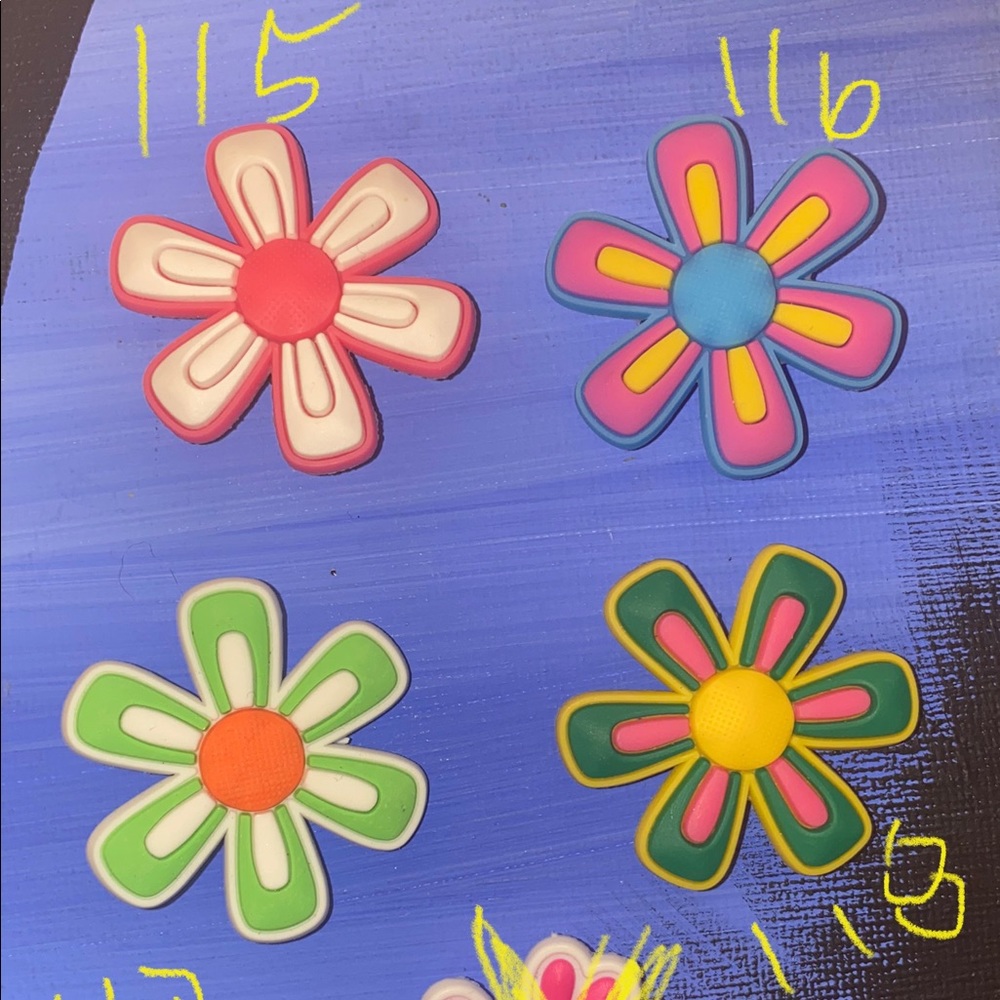 4 large flowers croc charms